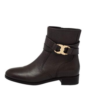 💫Tory Burch: Gemini-Link  Brown Leather Booties